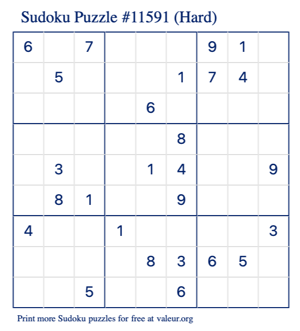 Hard Sudoku Puzzles Printable