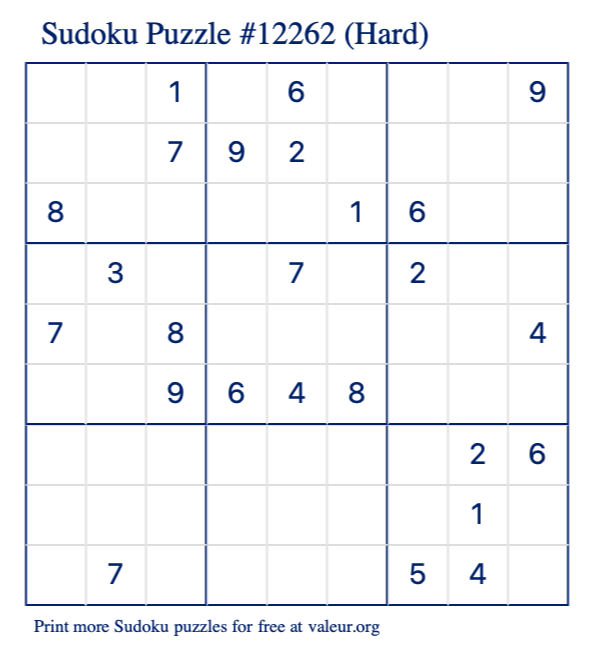 Sudoku game promo hard