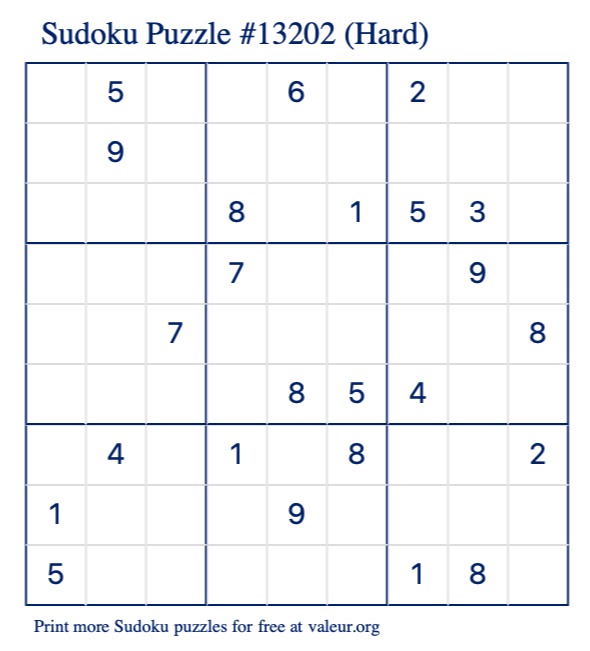 Hard Sudoku Puzzles - Play Sudoku Online