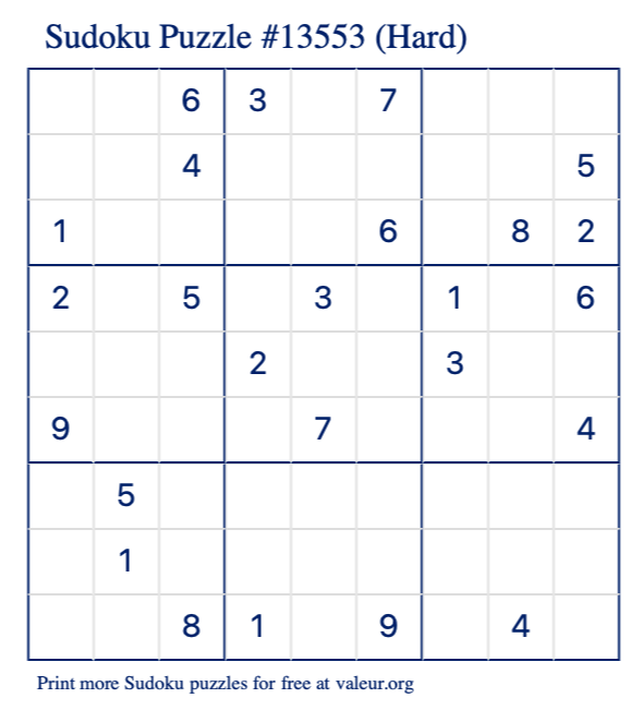 Print Free Sudoku - Sudoku Printable from easy to the most difficult