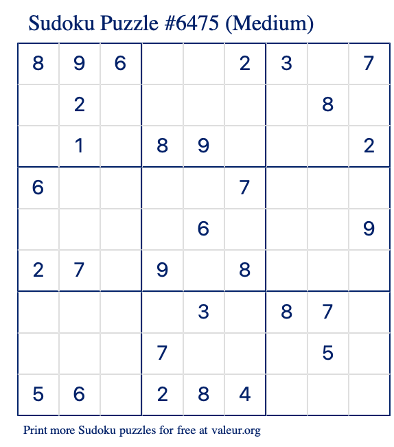 Sudoku medium online - play medium level sudoku puzzles for free